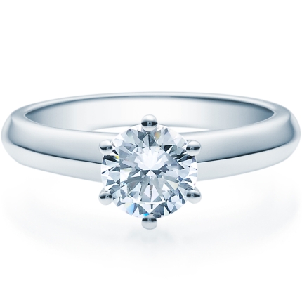 Verlobungsring aus Platin mit 1,0 ct Lab Grown Brillant in 6er Krappe