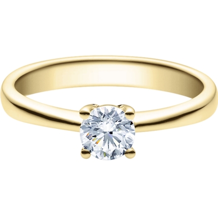 Verlobungsring aus Gelbgold mit 0,5 ct Lab Grown Brillant in 4er Krappe