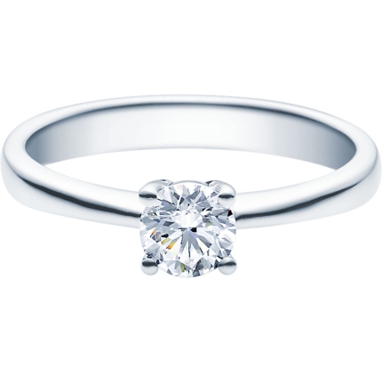 Verlobungsring aus Platin mit 0,5 ct Brillant in 4er Krappe