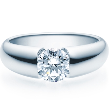 Spannring aus Platin mit 1,0 ct GIA zertifiziertem Brillant