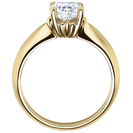 Verlobungsring aus Gelbgold mit 1,0 ct Brillant in blütenhafter Krappe