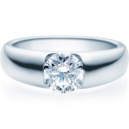 Verlobungsring in Spannringoptik aus Platin mit 1,0 ct Lab Grown Brillant